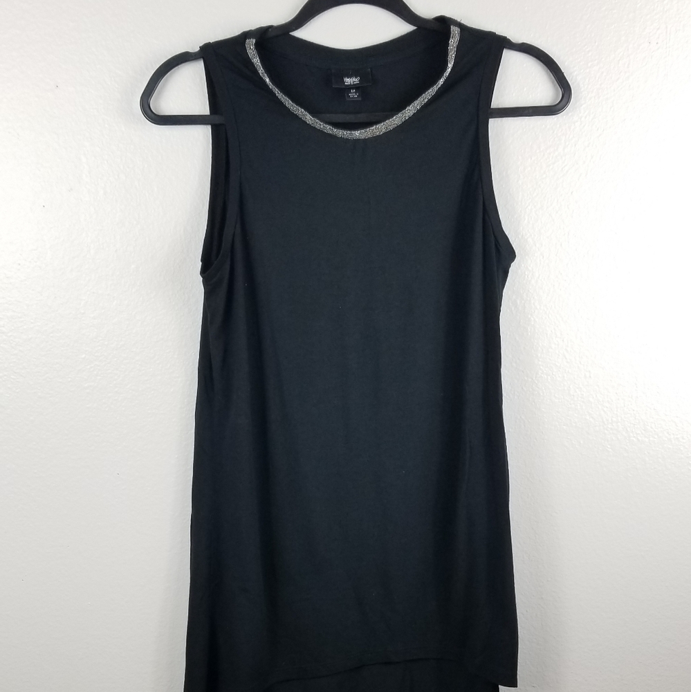 Mossimo Target Black Sleeveless Jeweled Top